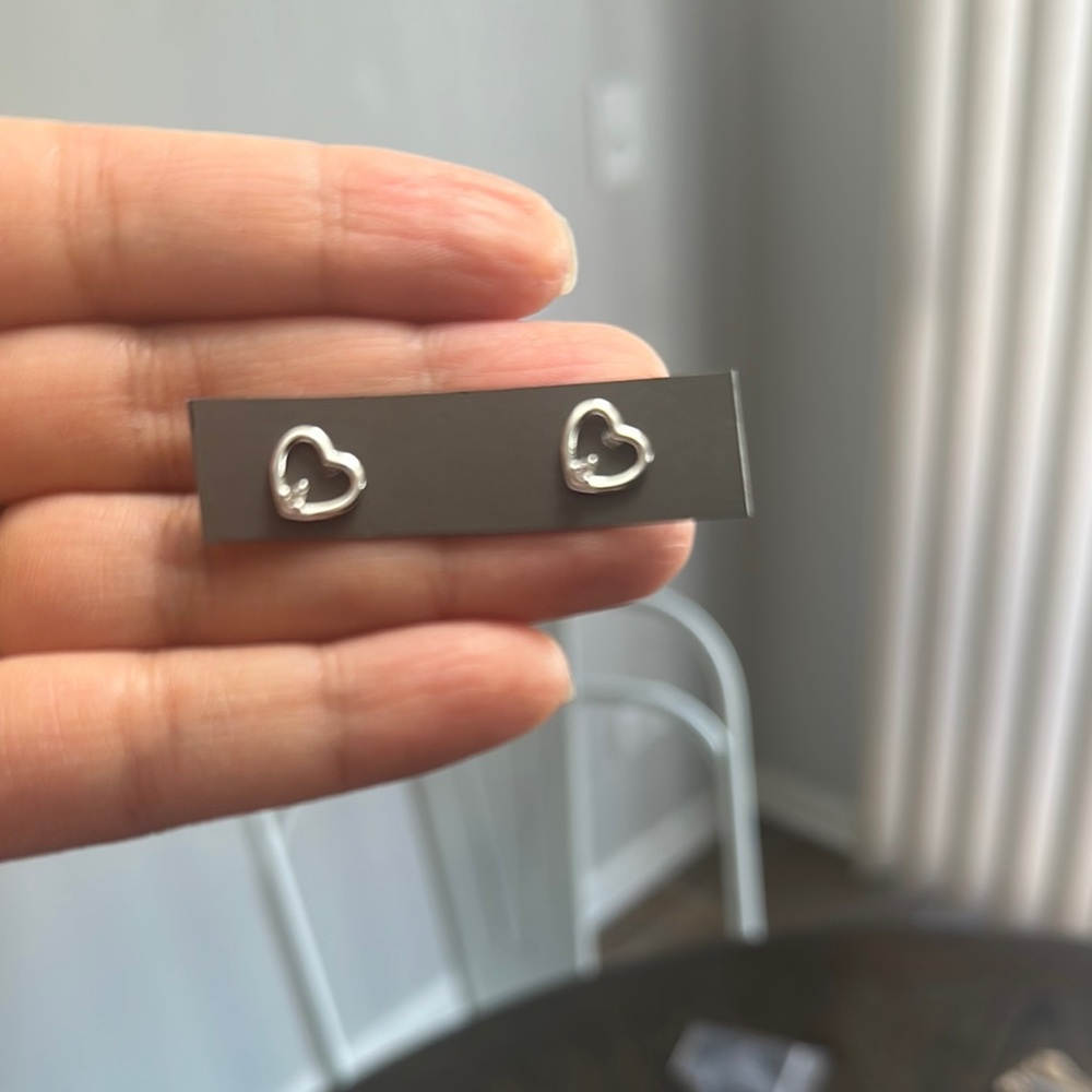 Chic Silver Heart Earrings